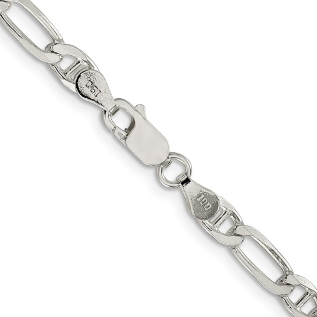 18" Figaro Chain Sterling Silver