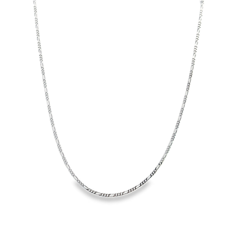 White Gold Cleo Figaro Chain - Carter's Collective Fine Jewelry