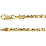 Men's 10K Yellow Gold 3.5mm Rope Chain, 22"