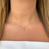 Diamond Accented Key Necklace with Heart Detail, 16-18"