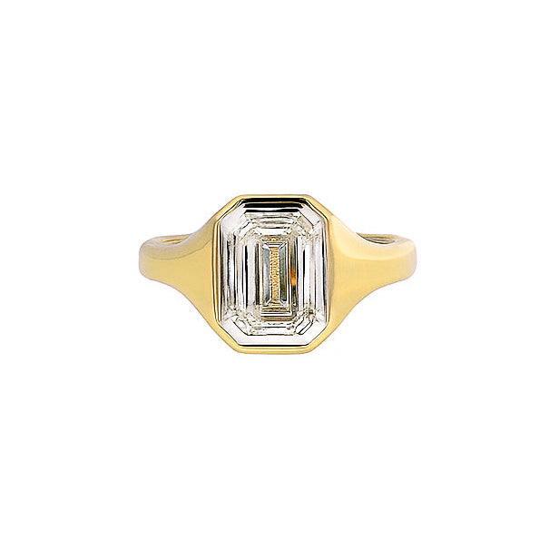 Emerald Cut Lab Grown Diamond Signet Ring, 1.43 CTTW - Carter's Collective Fine Jewelry