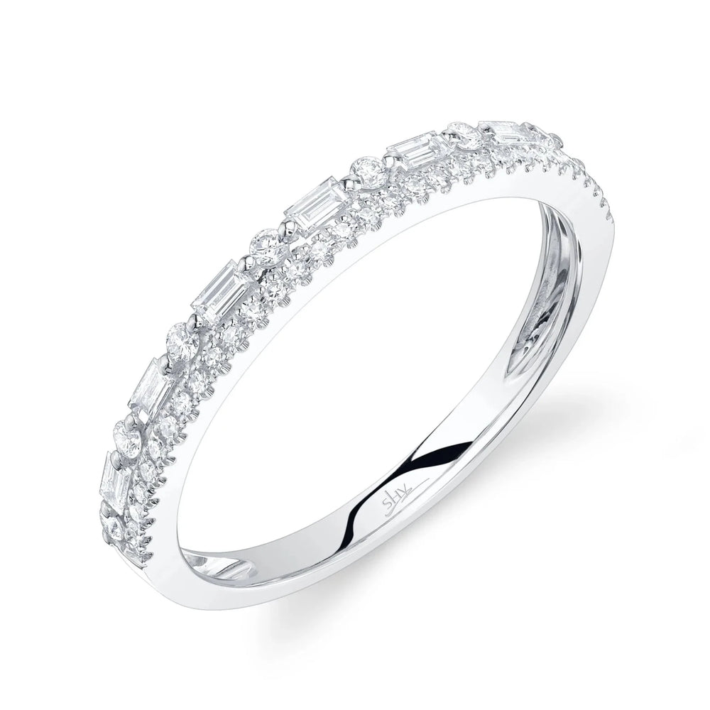 Baguette and Round Diamond Alternating Stackable Band, 0.30 CTTW - Carter's Collective Fine Jewelry