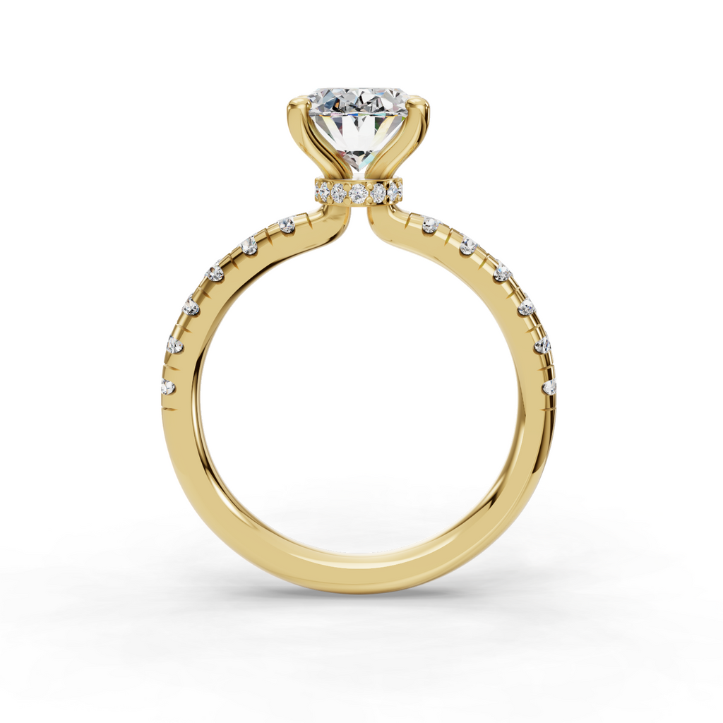 Ivy Customizable Lab Grown Diamond Wrap Halo Engagement Ring - Carter's Collective Fine Jewelry
