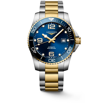 "Hydroconquest" - Stainless Steel/Yellow PVD w/Sunray Blue Dial - Automatic - 41mm - Small Box