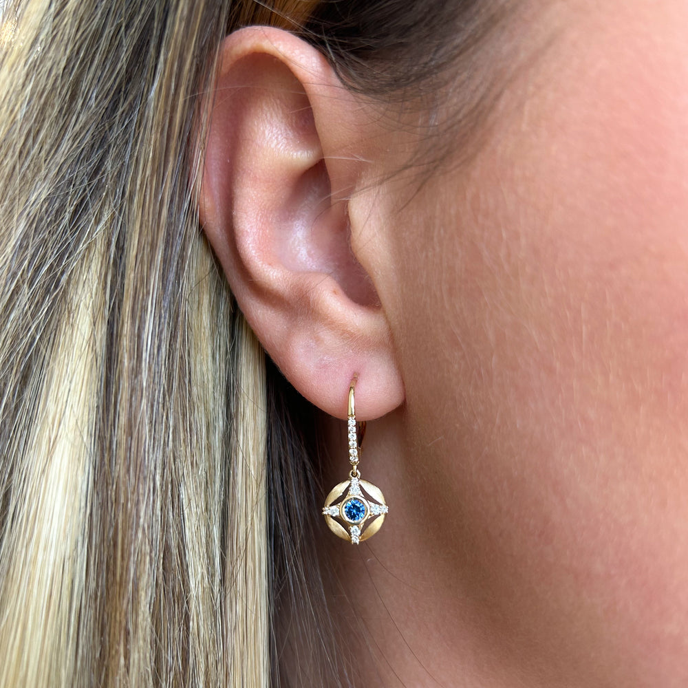 Sapphire and Diamond Dangle Earrings