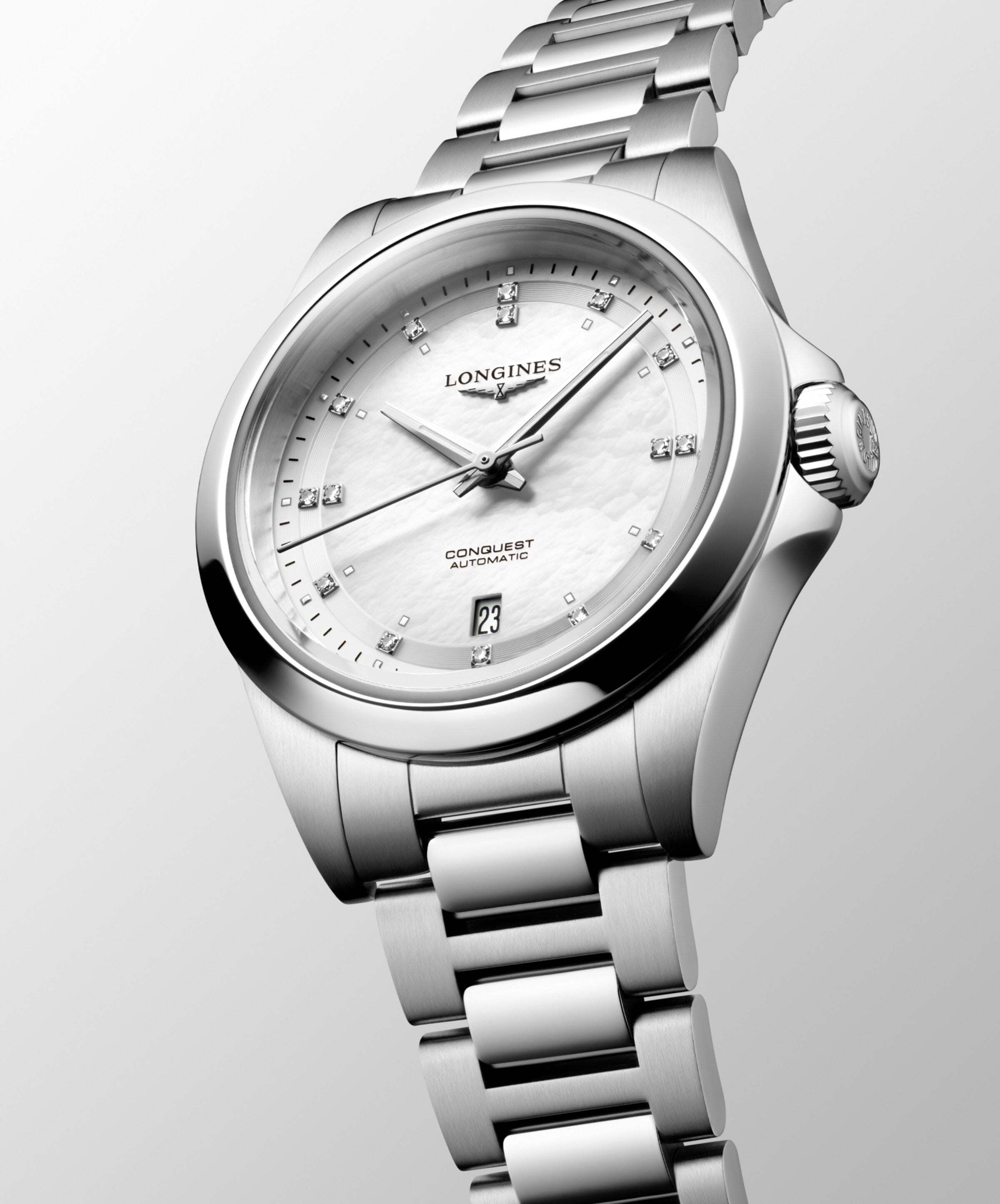 Longines "Conquest" Watch with Mother of Pearl Dial, 30mm - Carter's Collective Fine Jewelry