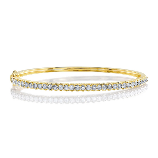 Illusion Set Diamond Bangle Bracelet, 0.65 cttw