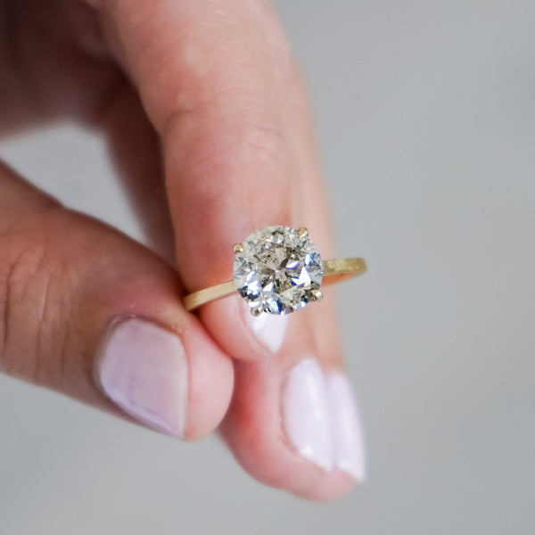 Dahlia Round Salt and Pepper Diamond Engagement Ring