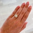 Round Bezel Baguette Halo Engagement Ring Setting (Does Not Include Center Stone) - Carter's Collective Fine Jewelry