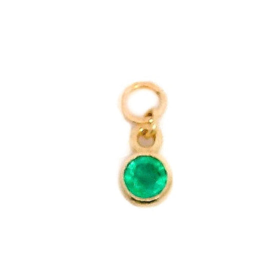 Cleopatra Style Mini Emerald Bezel Charm - Carter's Collective Fine Jewelry