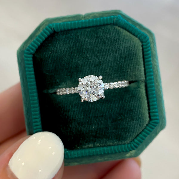 Paisley Round Natural Diamond Engagement Ring