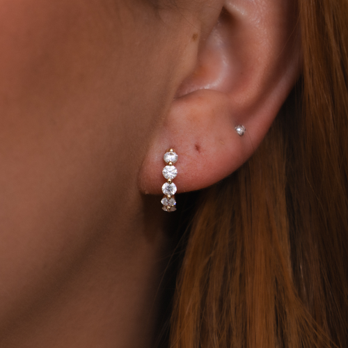 Diana Diamond Huggie Hoops