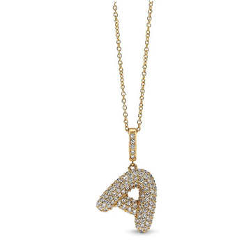 Bubble Initial Diamond Pendant - Carter's Collective Fine Jewelry