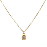 Bezel Baguette Diamond Necklace