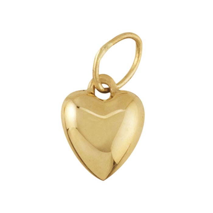 Yellow Gold Puffed Heart Charm