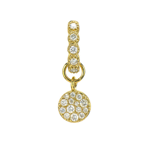 Petite Pave Diamond Circle Charm (Single Charm, Earring Not Included)