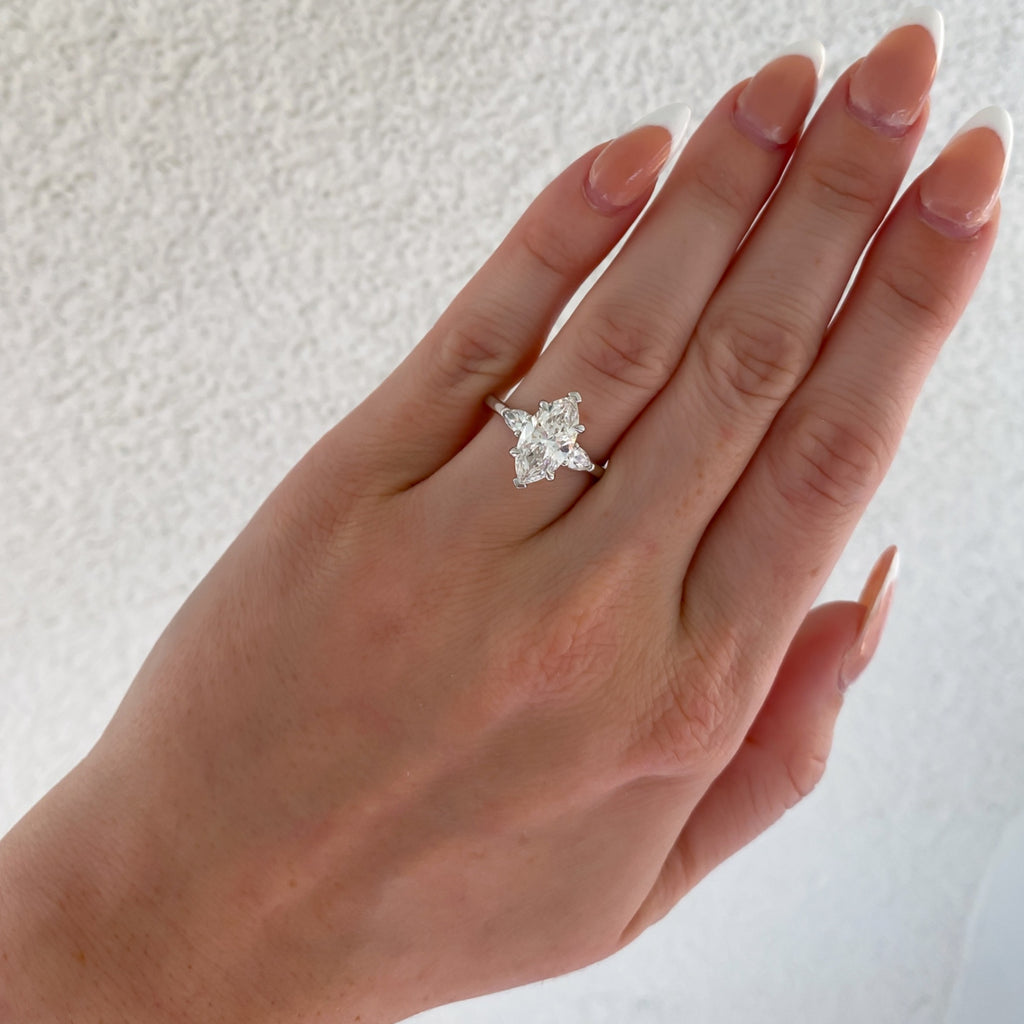 Daisy Lab Grown Marquise Cut Diamond Engagement Ring, 2.39 CTTW - Carter's Collective Fine Jewelry