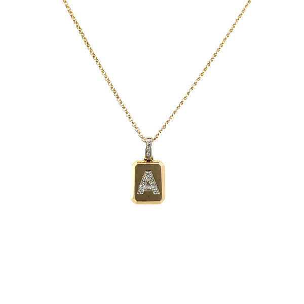 Diamond Initial "A" Charm on a Mini Rolo Chain