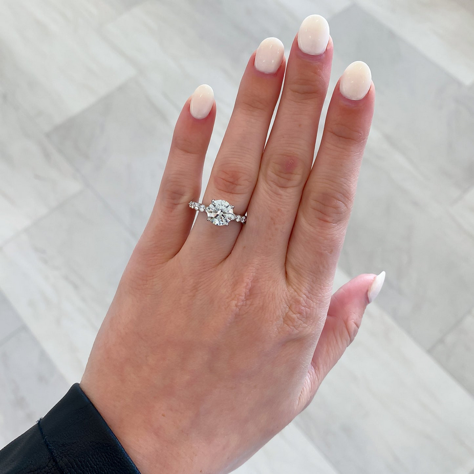 Aster Shared Prong Round Lab Grown Diamond Engagement Ring - Carter's Collective Fine Jewelry