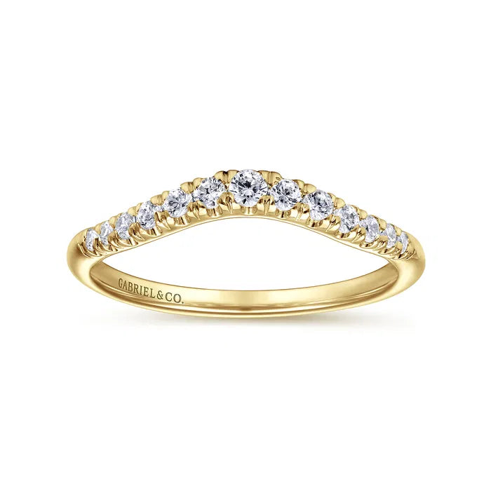 French Pavé Diamond Contour Wedding Band, 0.23 CTTW - Carter's Collective Fine Jewelry