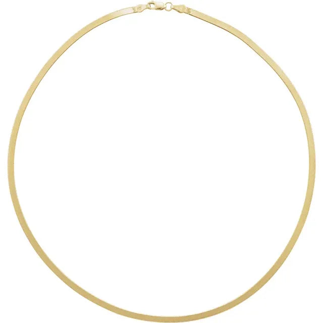 16" Herringbone Chain Necklace, 2.8mm - Carter's Collective Fine Jewelry