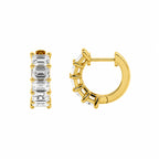 Emerald-Cut Lab-Grown Diamond Huggie Hoop Earrings, 1.60 CTTW