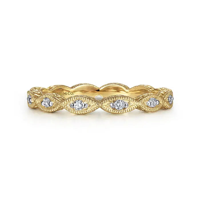 Bujukan Marquise Station Diamond Stackable Ring, 0.11 CTTW - Carter's Collective Fine Jewelry