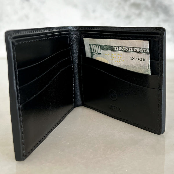 Monte Carlo Leather Bi-Fold Wallet in Black
