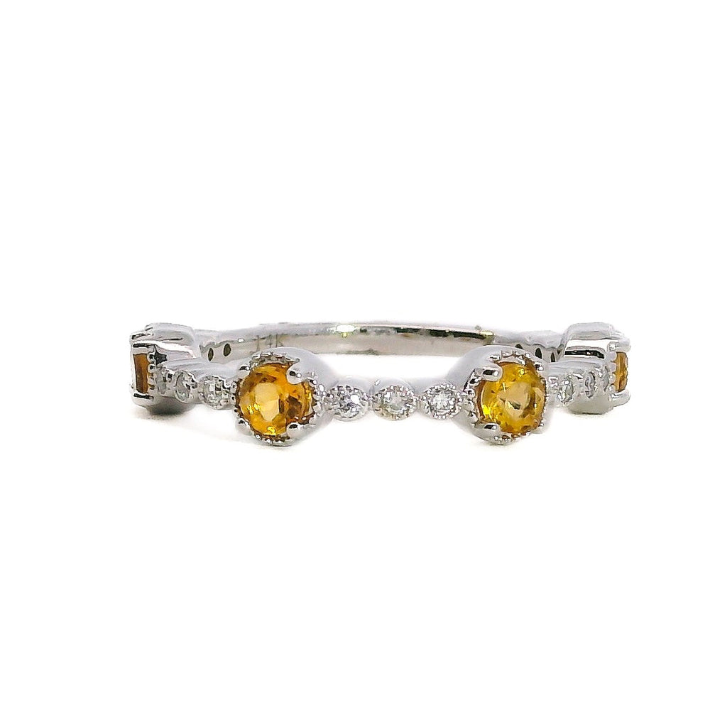 Citrine Alternating Half-Eternity Stackable Band - Carter's Collective Fine Jewelry