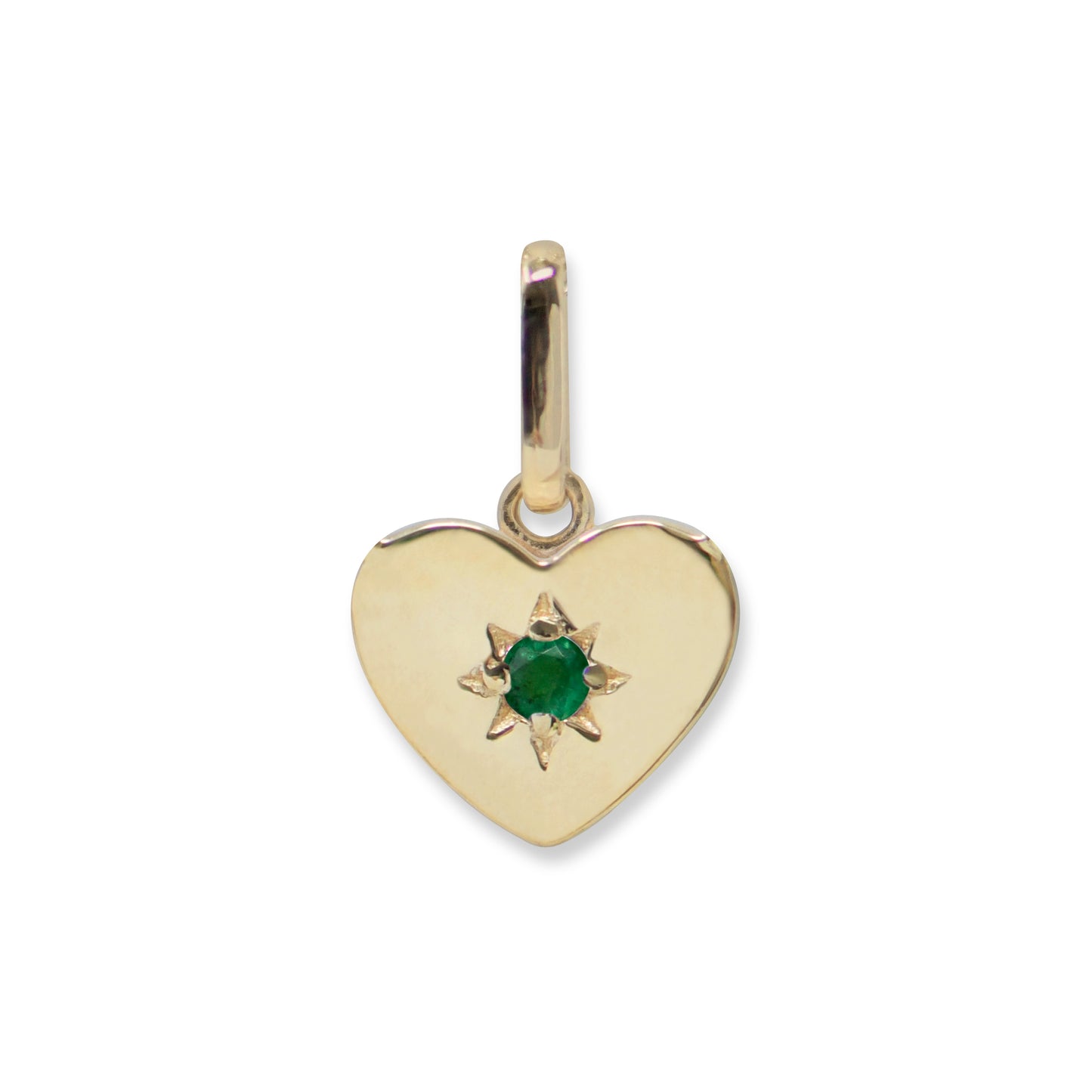 Emerald Accent Heart Charm - Carter's Collective Fine Jewelry