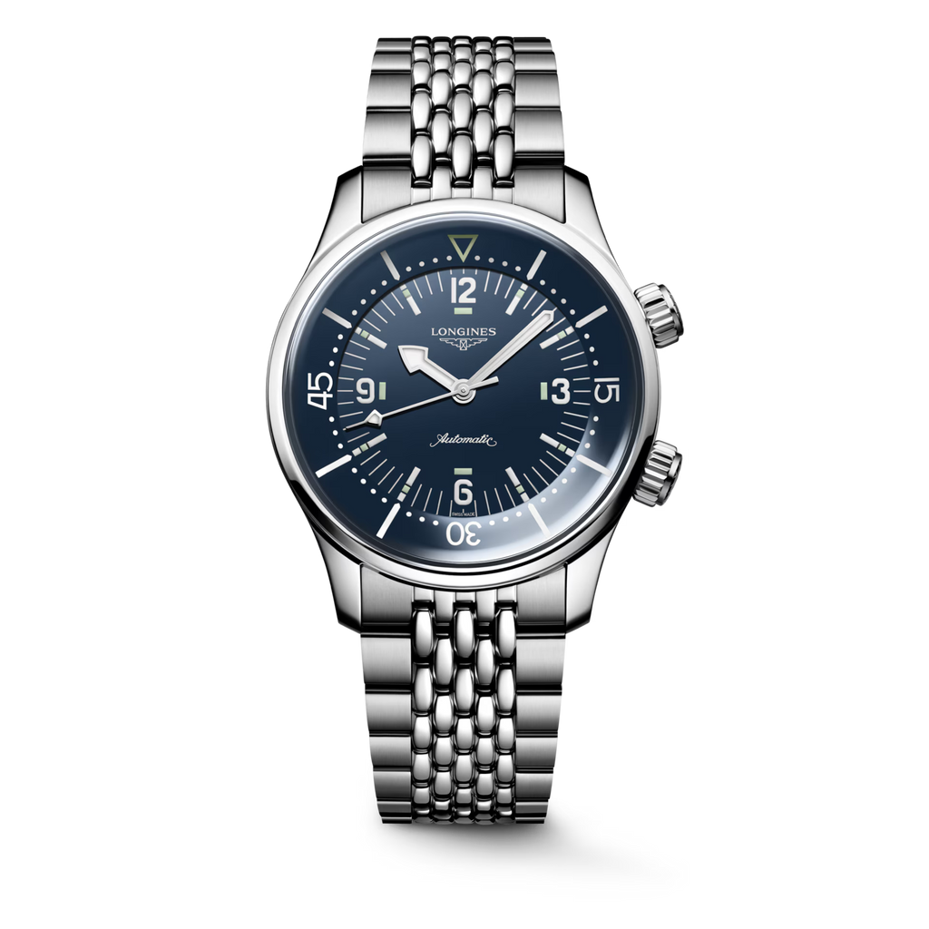Longines "Legend Diver" Diver's Watch with Blue Polished Dial, 39mm - Carter's Collective Fine Jewelry