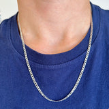 Men's 3.5mm Sterling Silver Curb Link Chain, 24"