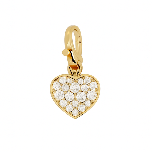 Pavé Diamond Heart Charm with Lobster Clip, 0.32 CTTW - Carter's Collective Fine Jewelry