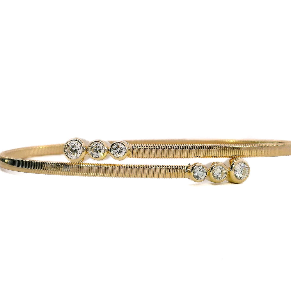 Diamond Trio Bezel Bangle, 0.58 CTTW - Carter's Collective Fine Jewelry