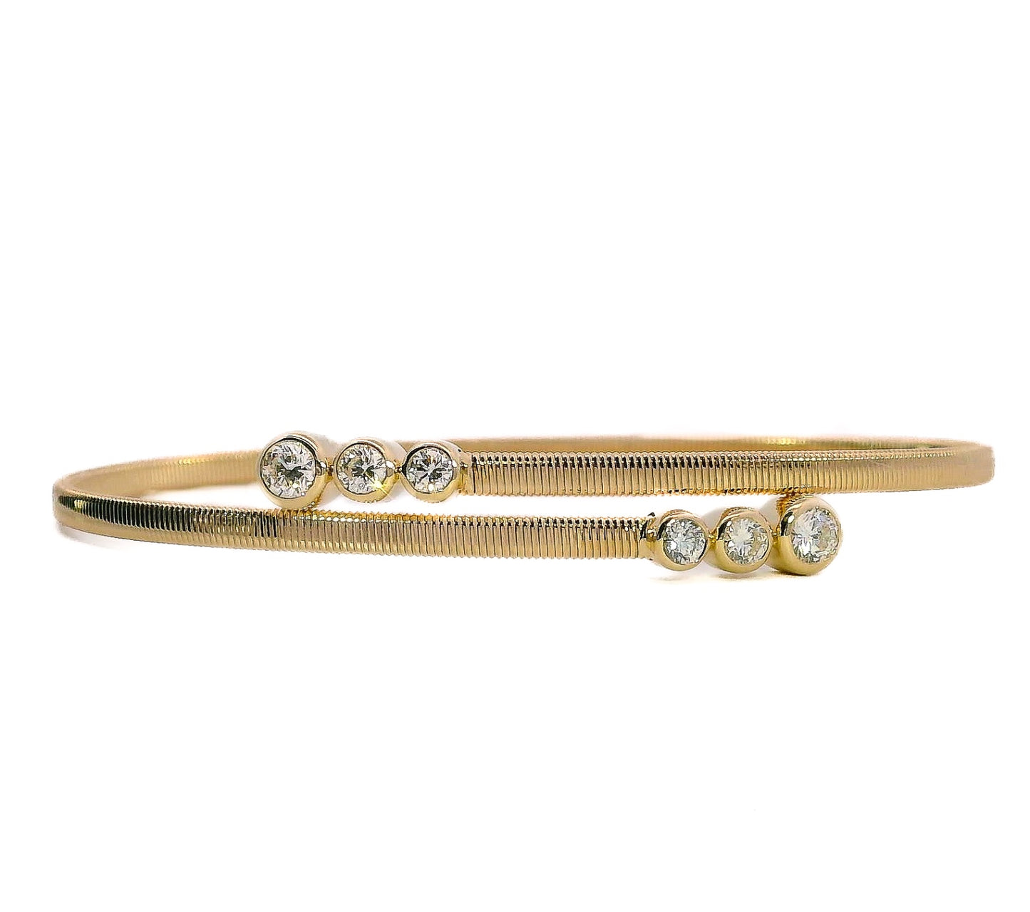 Diamond Trio Bezel Bangle, 0.58 CTTW - Carter's Collective Fine Jewelry