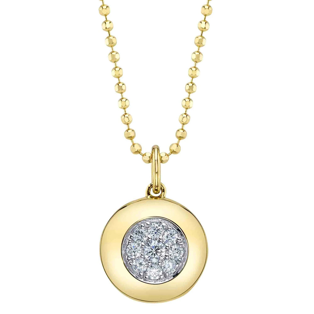 Diamond Pavé Circle Necklace on Ball Chain, 0.18 CTTW - Carter's Collective Fine Jewelry