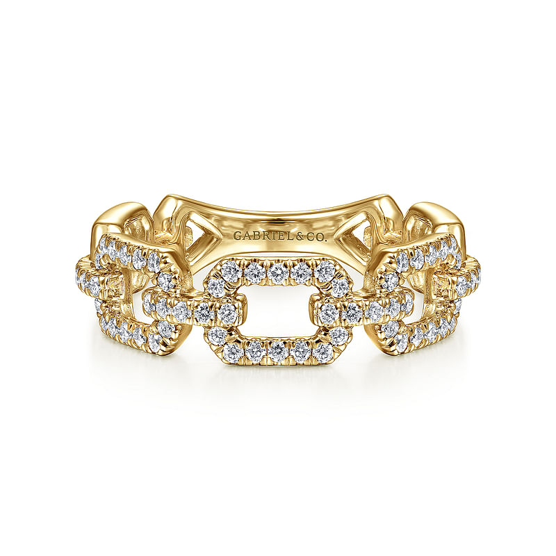 Pave Diamond Chain Link Fashion Ring