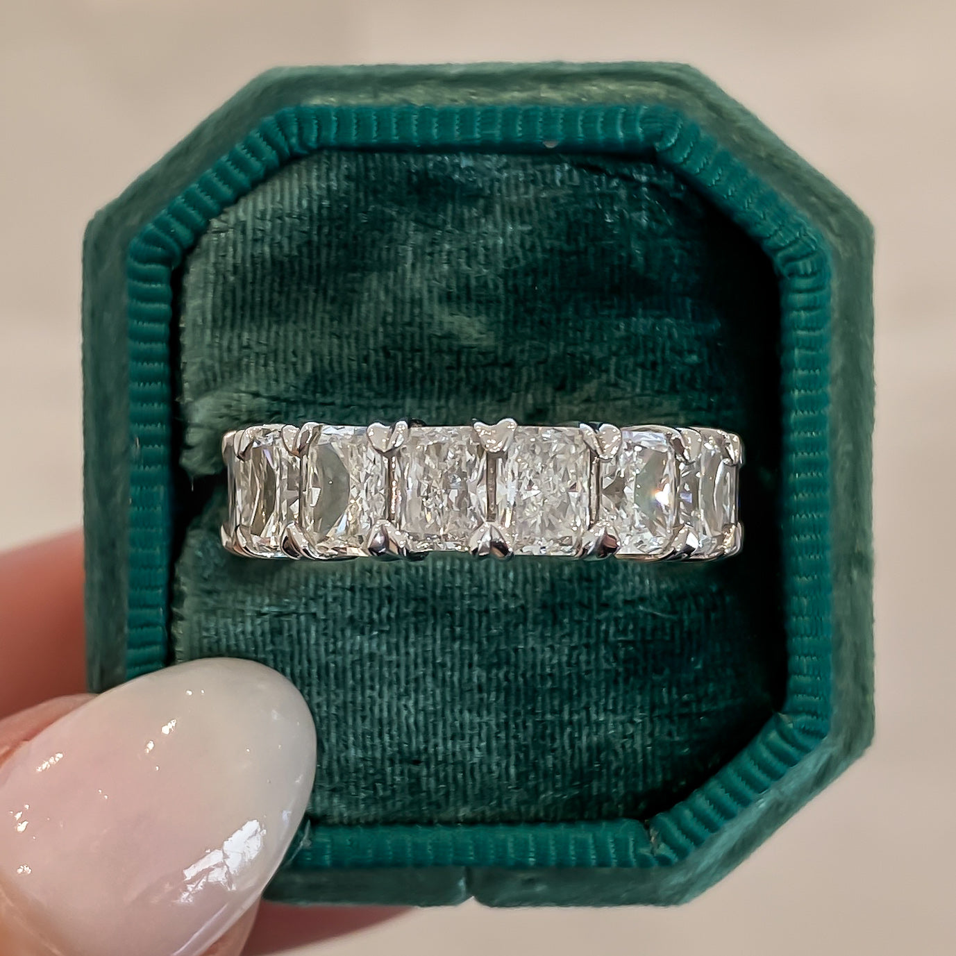 Radiant Cut Diamond Eternity Band, 8.18 CTTW