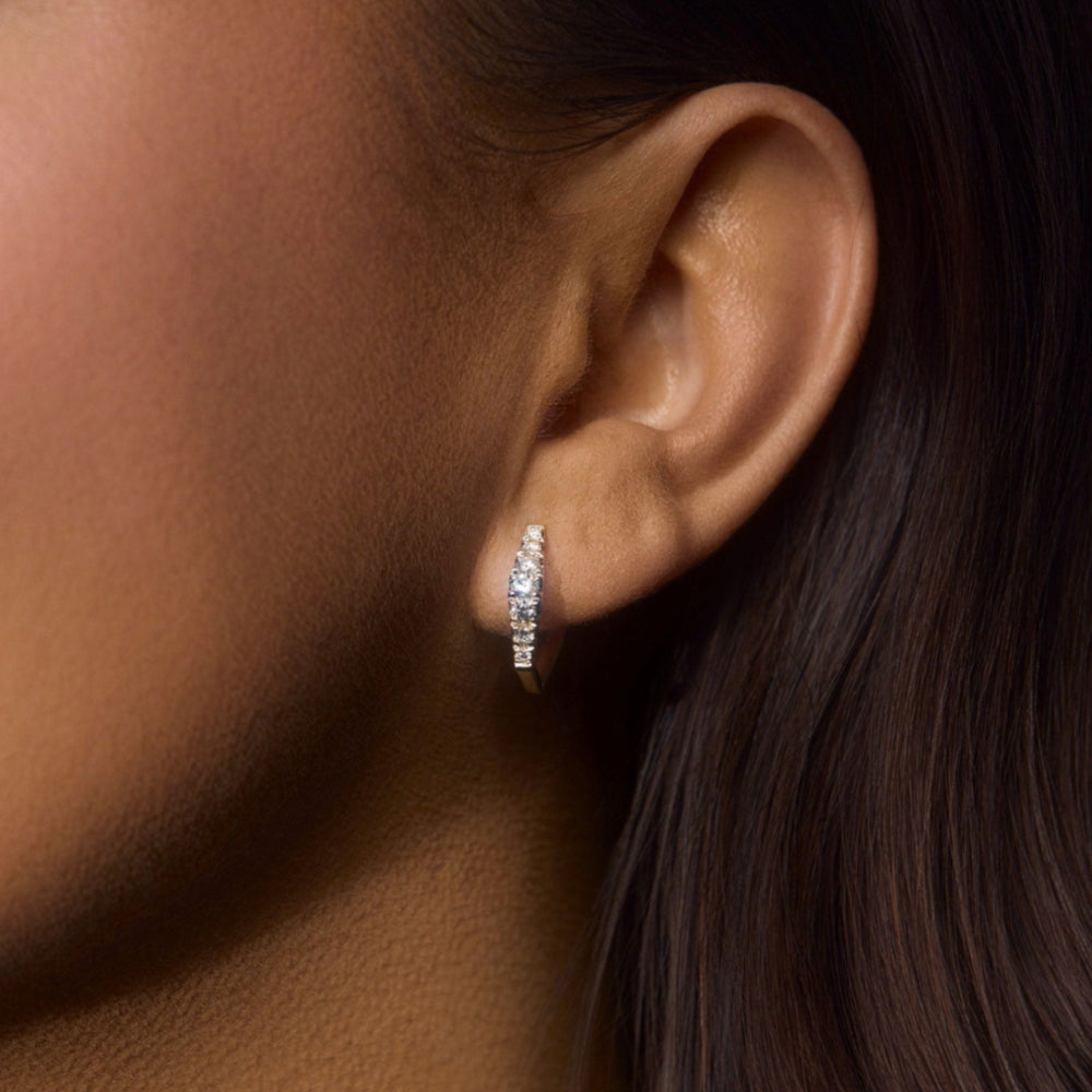 Essential Graduating Geometric Huggie Hoop Earrings, 0.49 CTTW - Carter's Collective Fine Jewelry