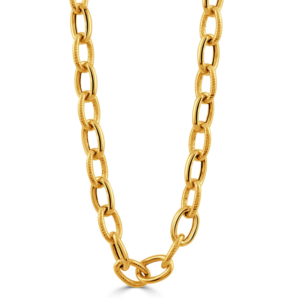 Yellow Gold Textured Oval Link Chain - Carter's Collective Fine Jewelry