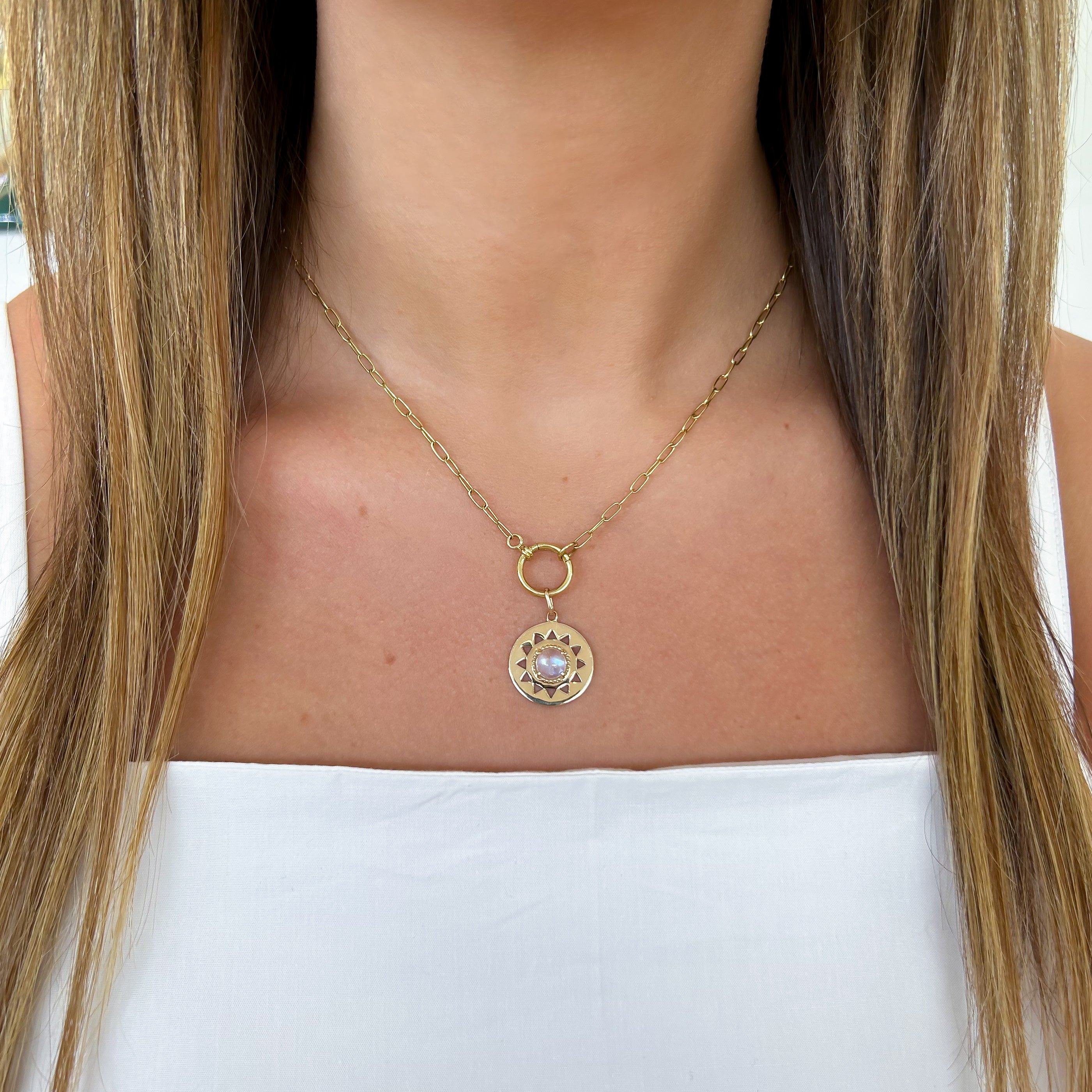 Paper Clip Chain with Ring Pendant - Carter's Collective Fine Jewelry