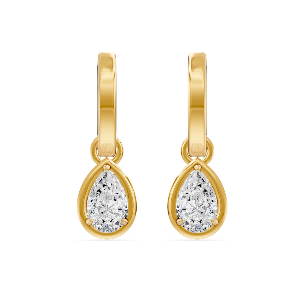 Pear Shape Lab Grown Diamond Faux Bezel Charm Earrings, 1.09 CTTW - Carter's Collective Fine Jewelry