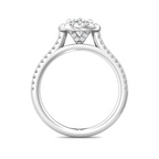 Oval Diamond Halo Semi Mount Engagement Ring Setting with Diamond Gallery Detail (Does Not Include Center Stone)