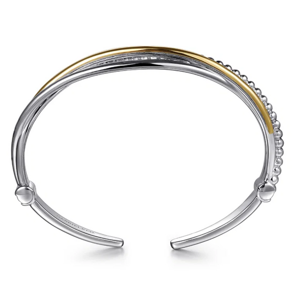 Mixed Metal Bujukan Crossover Bangle Bracelet