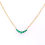 Petite Graduated Emerald Gemstone Necklace
