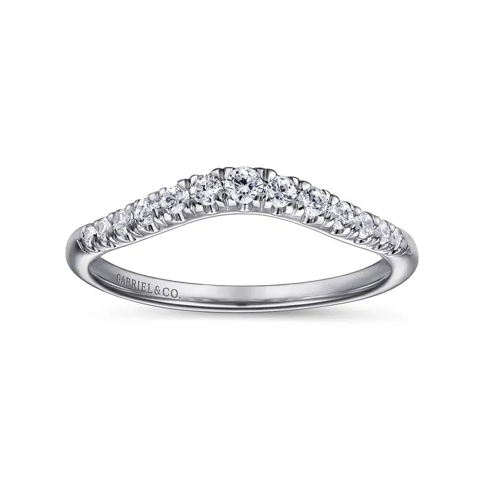 French Pavé Diamond Contour Wedding Band, 0.24 CTTW - Carter's Collective Fine Jewelry