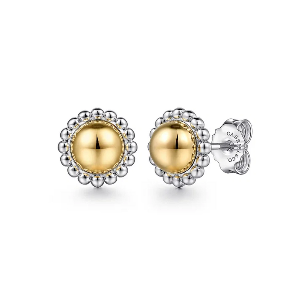 Mixed Metal Bujukan Ball Stud Earrings