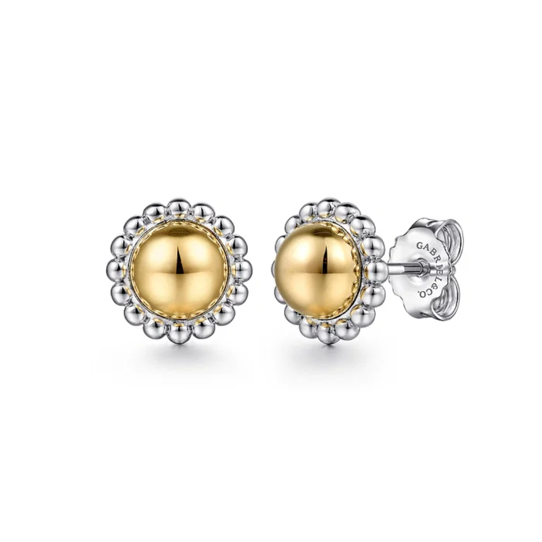 Mixed Metal Bujukan Ball Stud Earrings