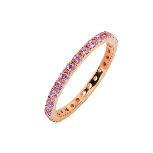 Rose Gold Pink Sapphire Eternity Band, 1.10 CTTW - Carter's Collective Fine Jewelry
