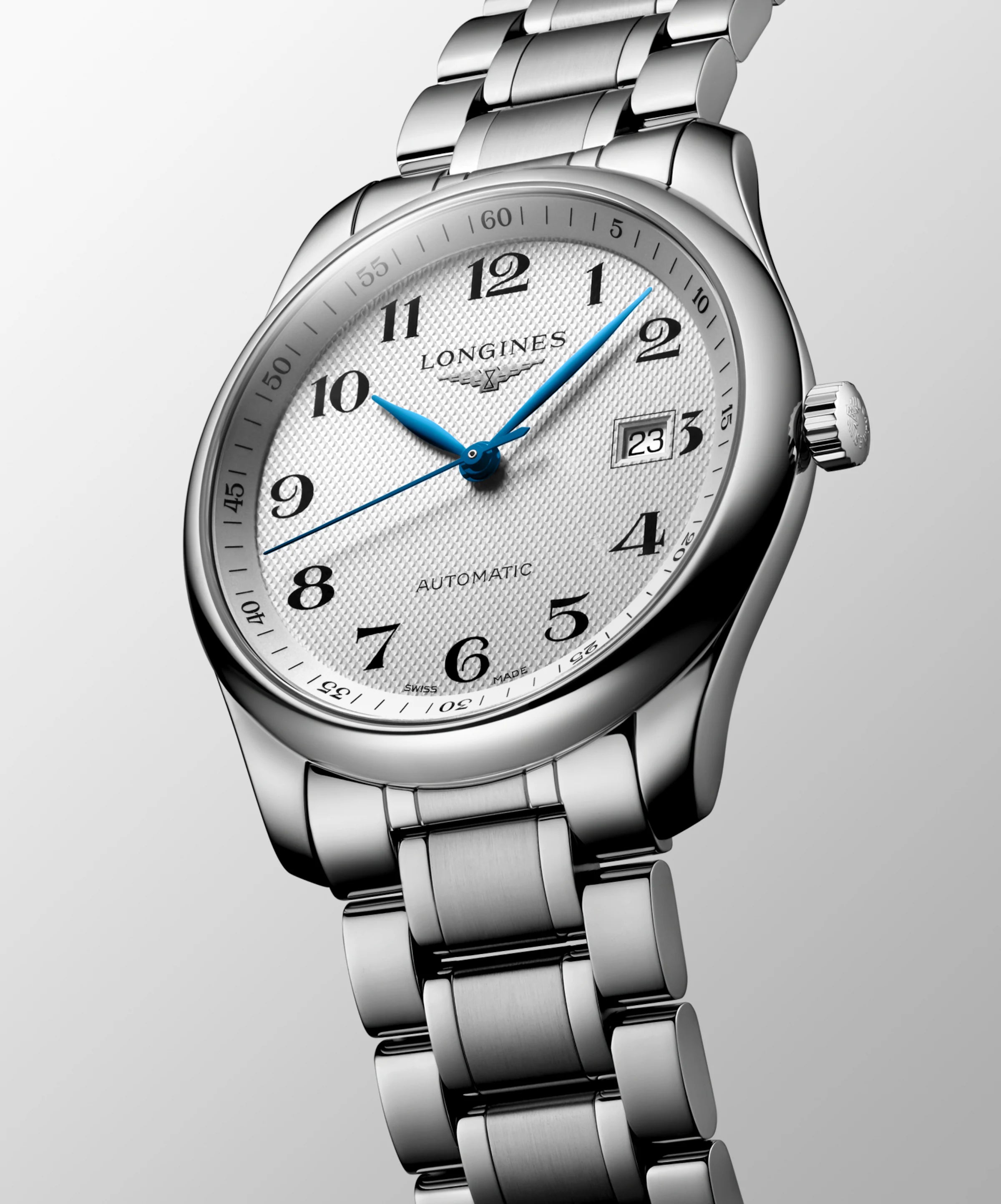 Longines Master Collection Watch with Blue Steel Hands, 40mm - Carter's Collective Fine Jewelry